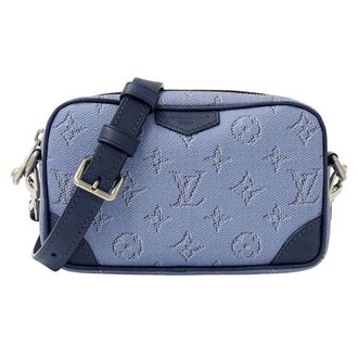Louis Vuitton Blue Monogram Canvas Shoulder Bag (Pre-Owned)