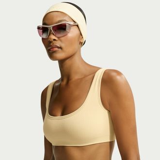 Nike Womens SKIMS Ribbed Seamless Micro-Scoop Bra in Yellow | IR5061-723