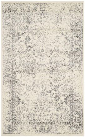 Safavieh Alfombra vintage de polipropileno blanco/plata, 122 x 183 cm
