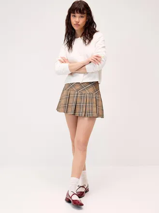 Twik Womens Check pleated miniskirt