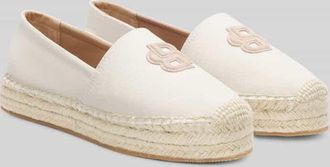 HUGO BOSS Espadrilles mit Logo Appliaktion in Beige, Gr&ouml;&szlig;e 36