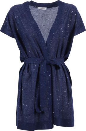 Kangra Cashmere Kangra-Kaschmirweste Lungo mit Mikropailletten