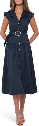 Adelyn Rae Olivia Shirtdress in Dark Navy at Nordstrom, Size X-Large