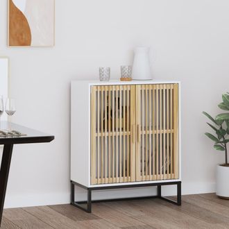 vidaXL Aparador De Madera Contrachapada Blanco 60x30x75 Cm Vidaxl