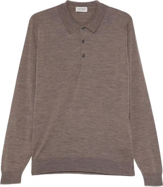 John Smedley Polo a maniche lunghe - Marrone