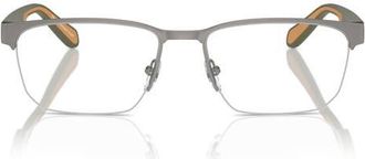 Emporio Armani 56mm Irregular Optical Glasses in Matte Gunmetal /Demo Lens at Nordstrom