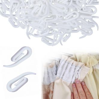 OEM Ganchos Para Riel De Cortina, 100 Unidades, Clips De Pl&aacute;stico Blanco De 2,8 X 1,2 Cm Para Cortinas De Ducha, Ventanas Y Puertas