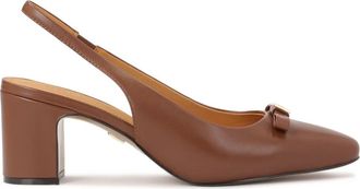 Kazar Bruine pumps met open hiel - Dames - Pumps - Bruin - 36 EU - Leer - Schoenen