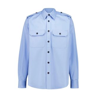 Alexander McQueen Overhemden, Heren, Blauw, S, Katoen, Jermyn St. Utility Cotton Shirt