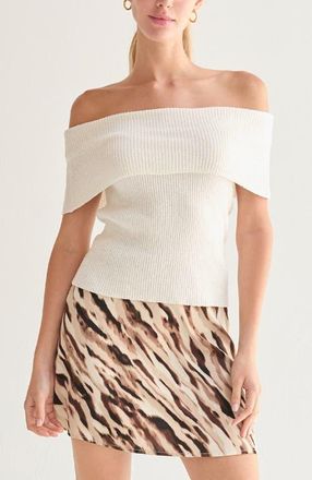Crescent Off Shoulder Sweater Knit Top in White at Nordstrom, Size X-Small