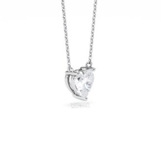 The Diamond Store Wanderlust Floating Heart Cut Lab Diamond Solitaire Necklace 1.00ct H/SI in 9K White Gold