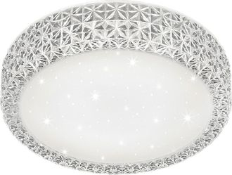 Reality Reality Leuchten - Peque&ntilde;a L&aacute;mpara De Techo Led Pegasus Blanco Efecto Estrellas &Oslash;28 Cm Trio Lighting