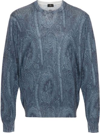 Etro paisley sweater - men - Silk/Cashmere - XXXL - Blue