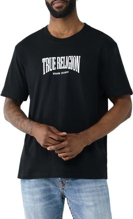 True Religion Tiger Logo Cotton Graphic T-Shirt in Jet Black at Nordstrom, Size Xx-Large