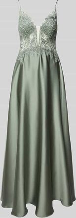 Laona Regular Fit Abendkleid mit floralem Stitching in Hellgruen, Gr&ouml;&szlig;e 32