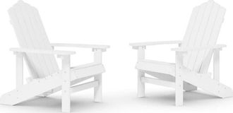 vidaXL Garden Adirondack Chairs 2 pcs HDPE White vidaXL