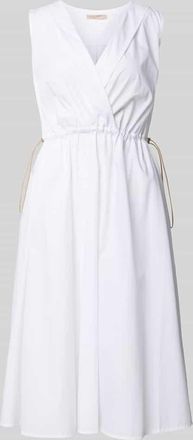 Rinascimento Rinascimento Knielanges Cocktailkleid mit Kordelzug und Kordelstoppern in Weiss, Gr&ouml;&szlig;e XL