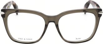 Rag & Bone Ladies Green Rectangular Eyeglass Frames RNB3015