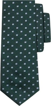 Brooks Brothers Micro Floral Zijden Stropdas - Heren - Stropdassen - Groen - ONE Size - Accessoires