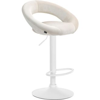 Clp Taburete De Bar De Terciopelo Olinda Crema Blanco