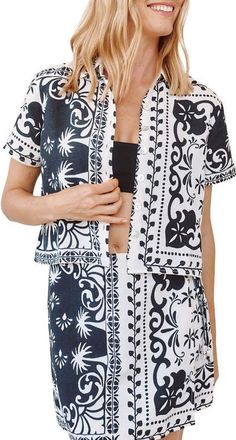 Bella Dahl Bandana Print Button-Up Top in Tropical Bandana Print at Nordstrom, Size X-Small