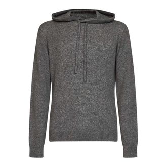 Roberto Collina Hoodies & sweatvesten, Heren, Grijs, M, Cappuccio Ml Swg