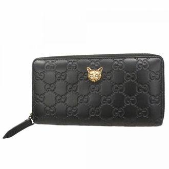Gucci Black Leather Long Wallet (Bi-Fold) (Pre-Owned)