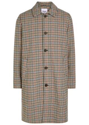 Wax London Houndstooth Wool-blend Coat - Beige - XL