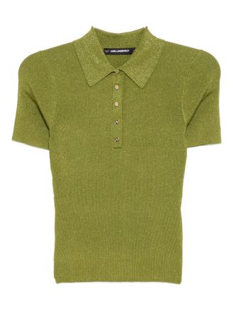 Karl Lagerfeld Polo con effetto lurex - Verde