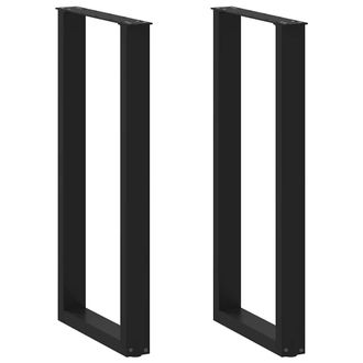 vidaXL Vidaxl Gambe Per Tavolo Da Bar A Forma Di U 2 Pz Nere