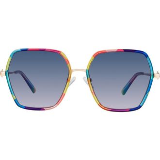 Kurt Geiger 59mm Gradient Geometric Sunglasses in Multicolor/Violet at Nordstrom