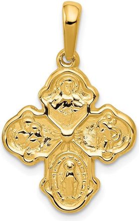 Diamond2Deal 14k Yellow Gold Four Way Medal Pendant