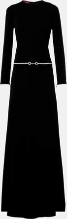 Gucci Abito lungo Horsebit in jersey con cristalli