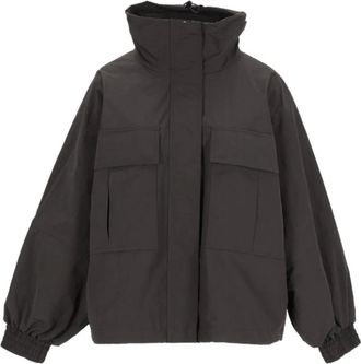 Max Mara Washed Water-Repellent Canvas Jacket - female - Weekend Max Mara - Rain Jackets - Black - 3XS - Jackets
