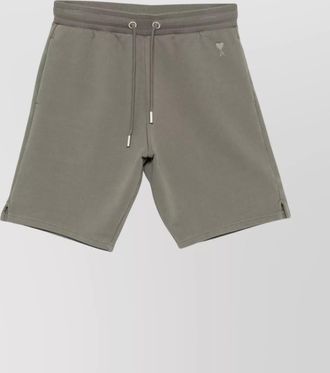 Ami elasticated drawstring waistband patch pocket shorts