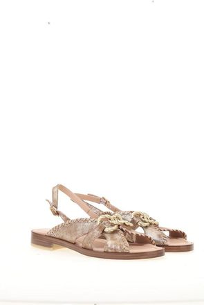 Mjus Platte sandalen in leer