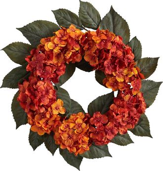 Nearly Natural 20In. Autumn Hydrangea Artificial Wreath