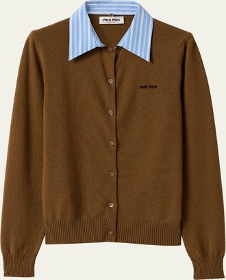Miu Miu Collared Cashmere Cardigan