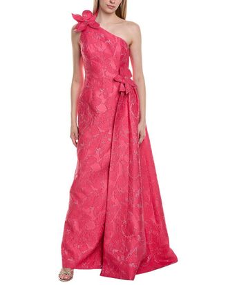 Teri Jon by Rickie Freeman Teri Jon By Rickie Freeman Printed One Shoulder Gown