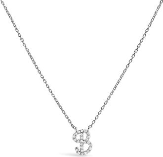 House of Brilliance 10K Gold Diamond Accent A-Z Initial Script Style Pendant Necklace