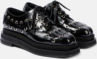 Simone Rocha Heart Toe leather platform brogues