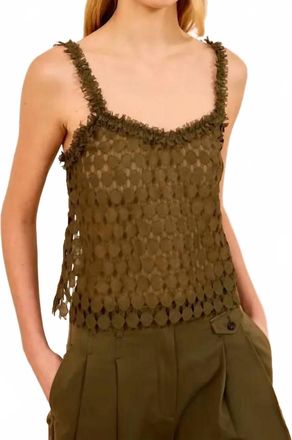 Ulla Johnson Francoise Lace Tank Top In Pine