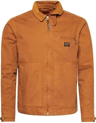 Superdry Vintage Ranch Harrington Katoenen Jas - Heren - Zomerjassen - Bruin - XL - Katoen - Jassen