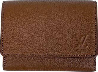 Louis Vuitton Brown Leather Wallet (Tri-Fold) (Pre-Owned)
