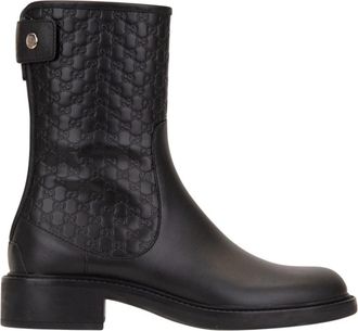 Gucci Heeled Boots - Dames - Enkellaarsjes - Zwart - 34 EU - Leer - Schoenen