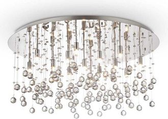 Ideal Lux Ideal Lux Moonlight - Colgante De Techo Semi Empotrado Extra Grande De 15 Luces, Cromo, G9