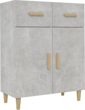 vidaXL Sideboard Concrete Grey 69.5x34x90 cm Engineered Wood Vidaxl