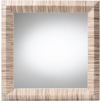 Baxton Studio Adino Bohemian Woven Grasscloth Square Accent Mirror