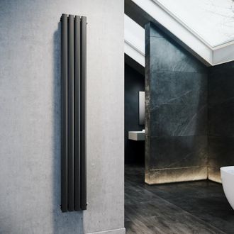 Sonni Radiador De Vertical Ovalado Antracita Radiador Centro Conexi&oacute;n Doble Capa 1800x357mm - Sonni