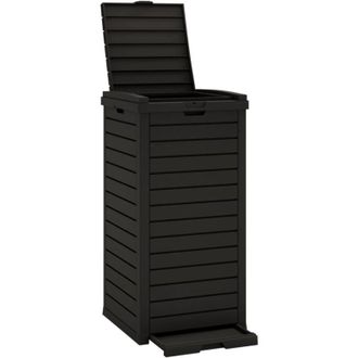 vidaXL Cubo De Basura De Exterior Polipropileno Negro 41x41x86 Cm Vidaxl